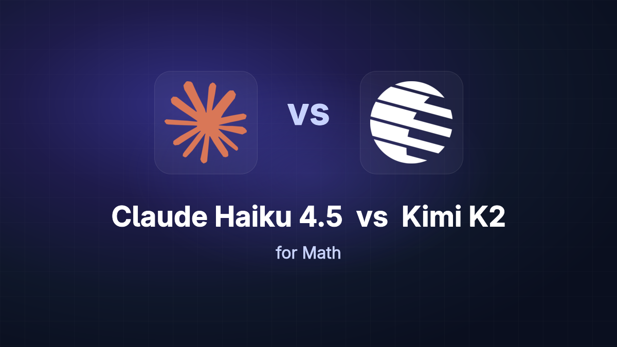 Kimi K2 vs Claude Haiku 4.5 for Math
