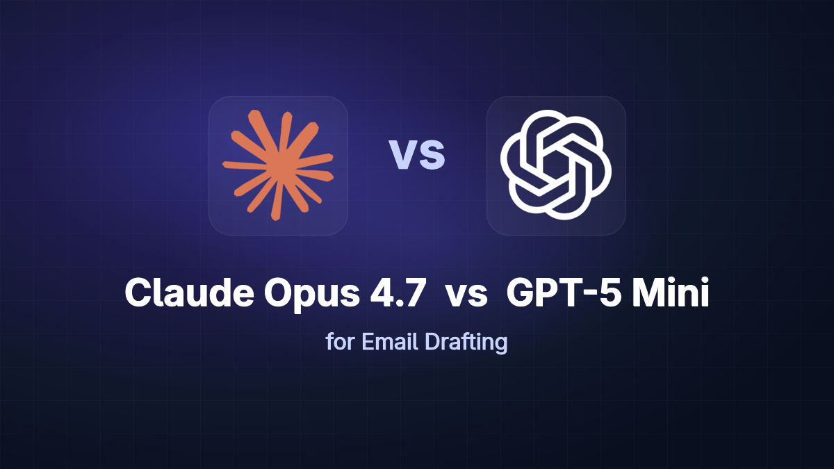 Claude Opus 4.7 vs GPT-5 Mini for Email Drafting