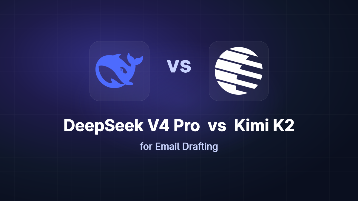DeepSeek V4 Pro vs Kimi K2 for Email Drafting