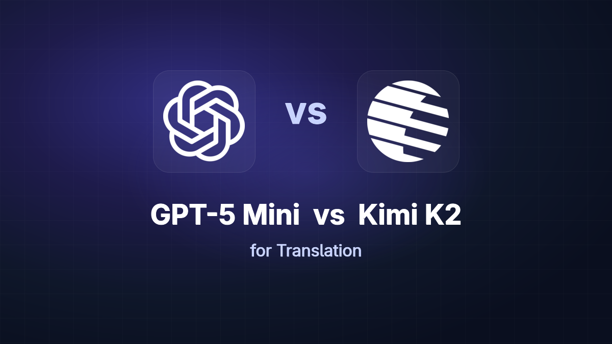 Kimi K2 vs GPT-5 Mini for Translation
