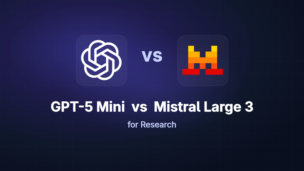 Mistral Large 3 vs GPT-5 Mini for Research