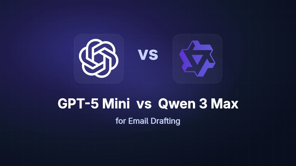 Qwen 3 Max vs GPT-5 Mini for Email Drafting