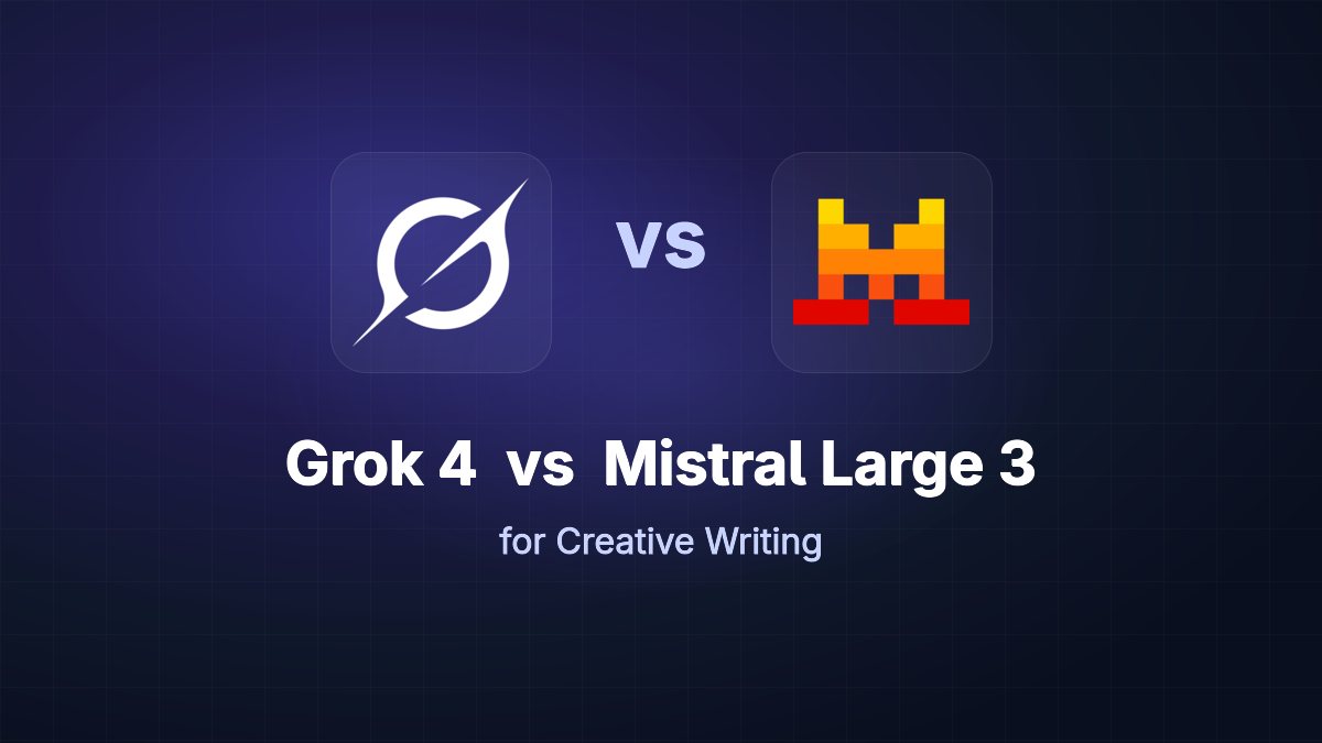 Grok 4 vs Mistral Large 3 for Creative Writing
