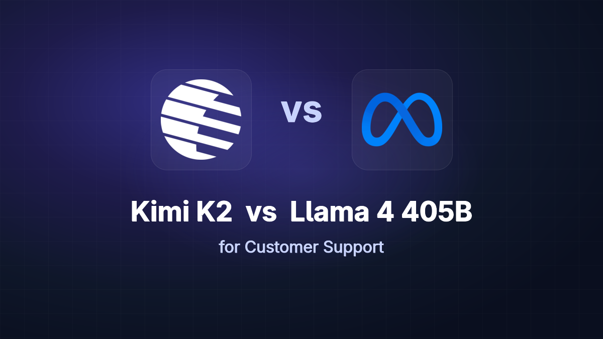 Kimi K2 vs Llama 4 405B for Customer Support