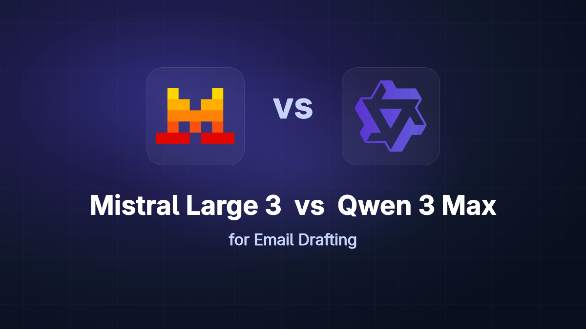 Qwen 3 Max vs Mistral Large 3 for Email Drafting